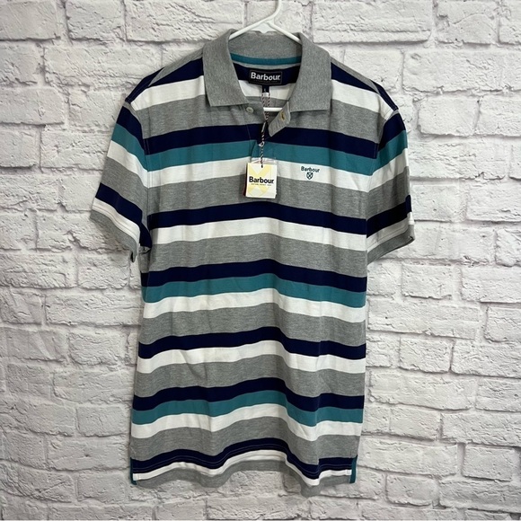 Barbour men’s Sports Polo Shirt medium cotton nwt - Picture 1 of 6